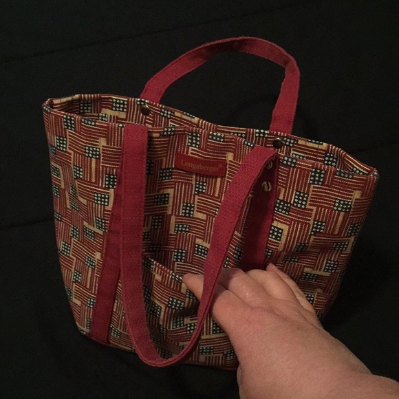 Longaberger American Flag Retired Tote & Key/Coin - Picture 4 of 8